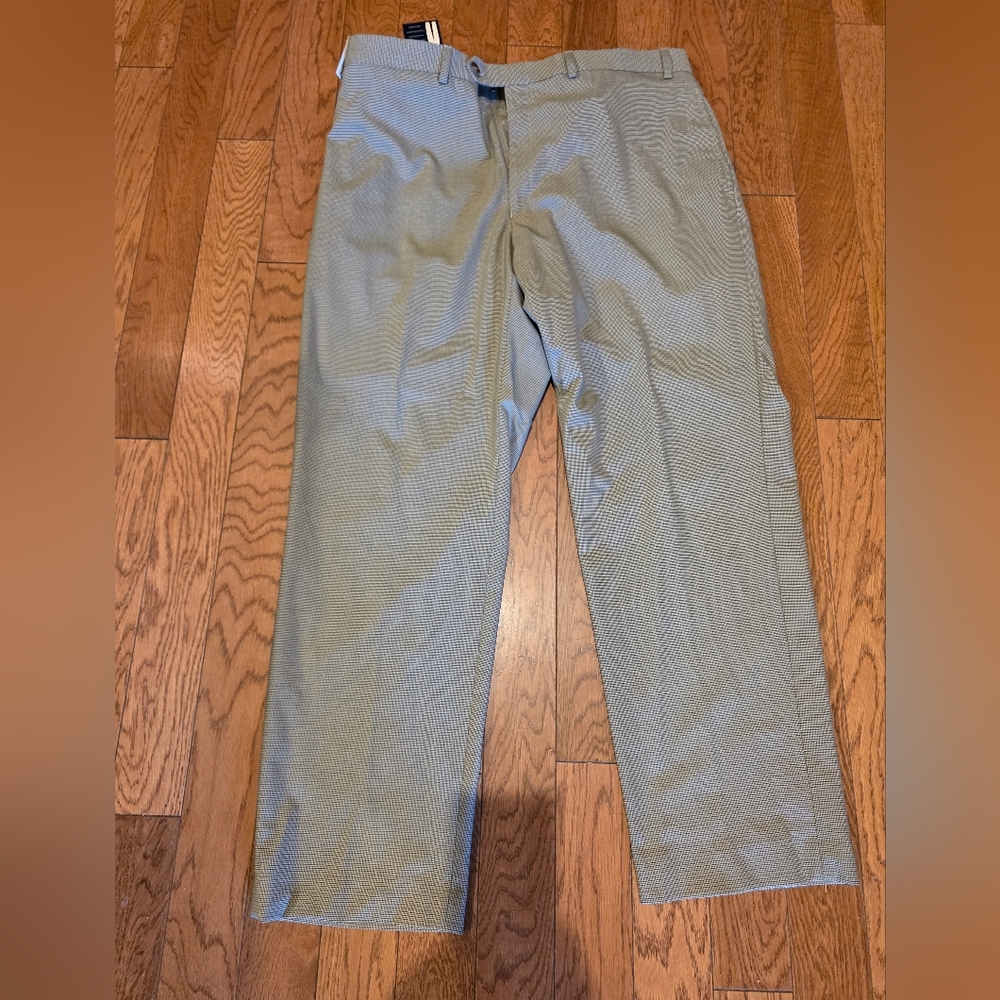 NWT Ralph Lauren The Comfort Flex Dress Pant 40x30 Houndstooth Check Olive